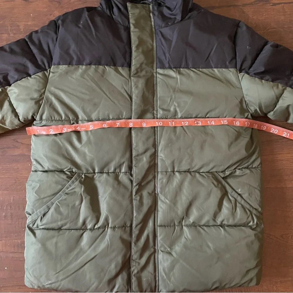 Wonder Nation Fully Lined Medium (8) Puffer Utility Coat Olive and Black Jacket
